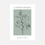 botanical line art composition poster sage grey minimalist floral wall art