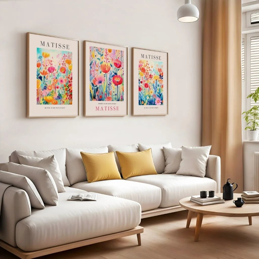 bright floral posters vibrant wall decor
