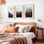 Calm mountain forest poster set for bedroom nature wall art