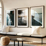 Calm ocean wave poster set for bedroom dark beach wall art