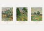 Paul Cezanne landscape poster set with green and earthy tones post impressionist wall art