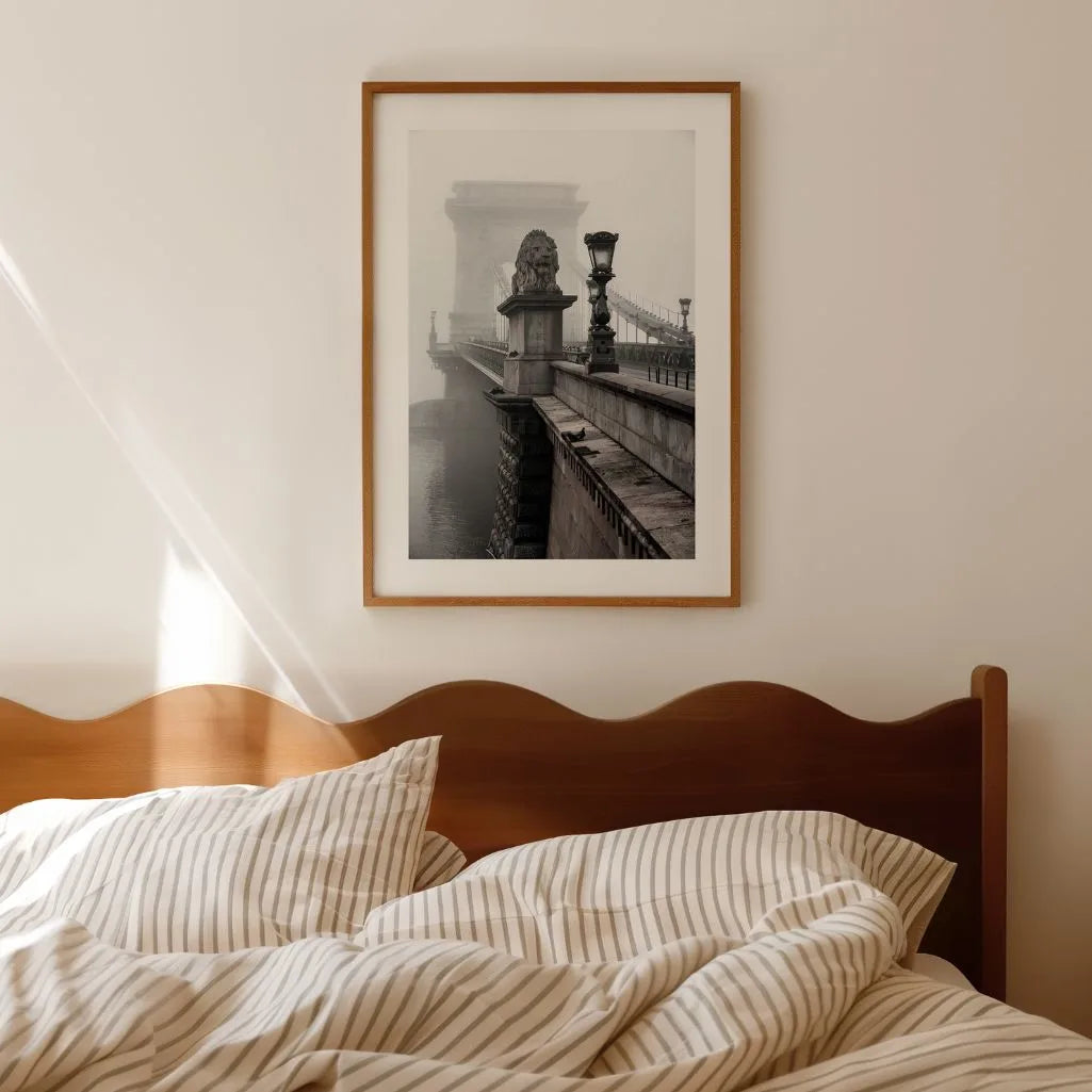 chain bridge monochrome detail poster