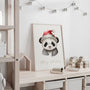 christmas panda poster nursery christmas decor