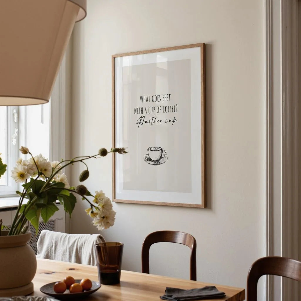 coffee quote poster dining room wall art