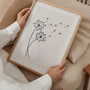 dandelion line art wall art decor