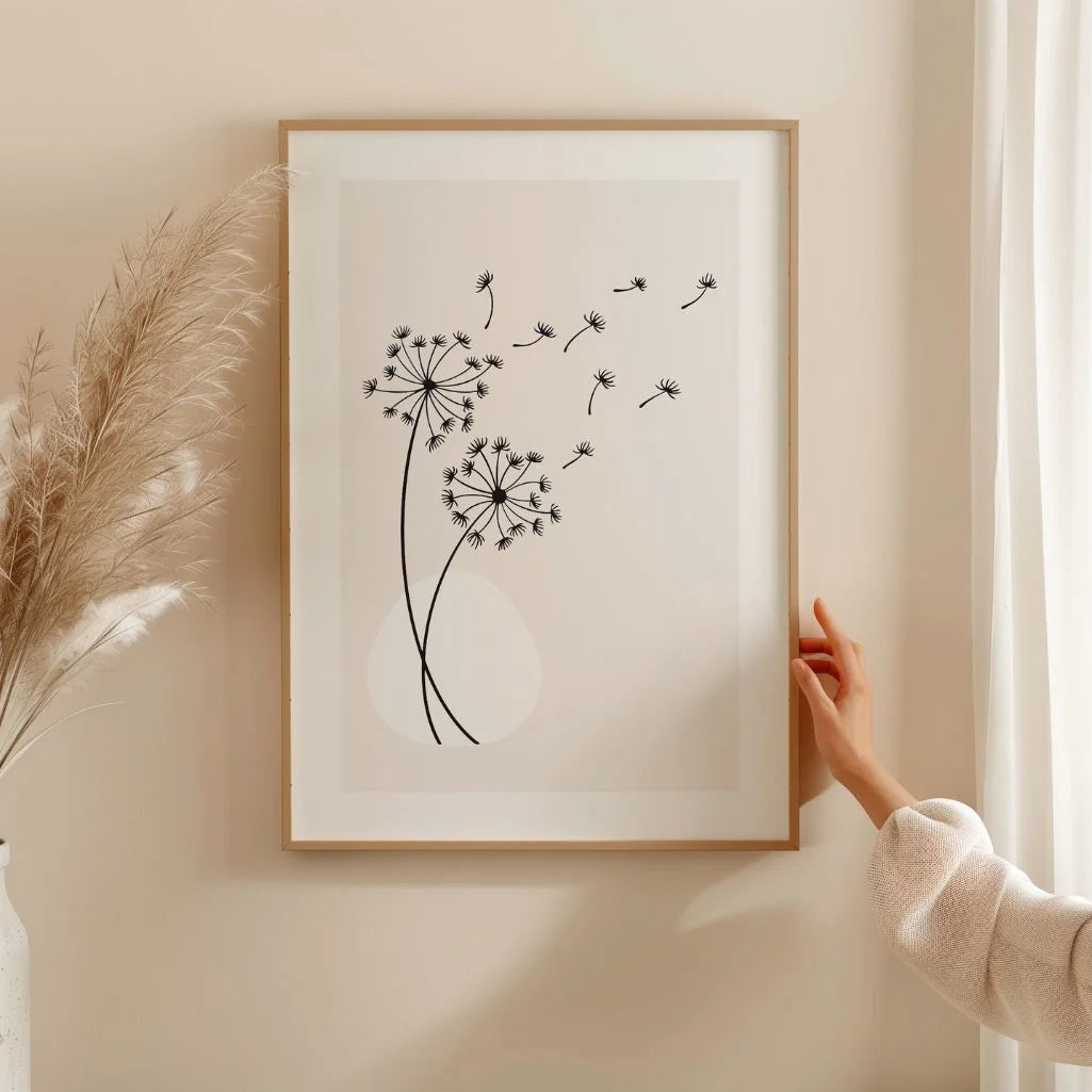 dandelion seeds detail poster