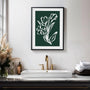 emerald floral line poster gallery wall modern botanical decor