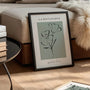 floral contour poster bedroom calm sage green decor