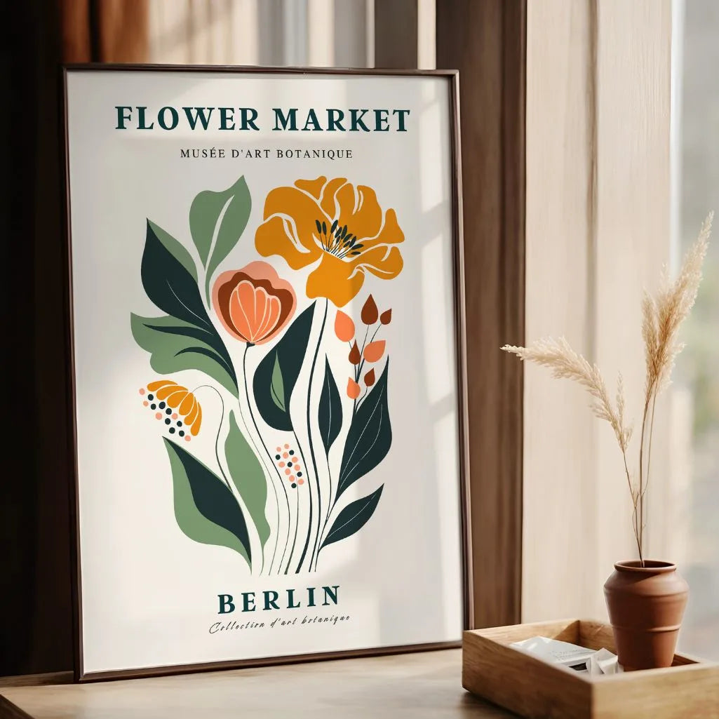 flower market berlin poster gallery wall vintage botanical decor