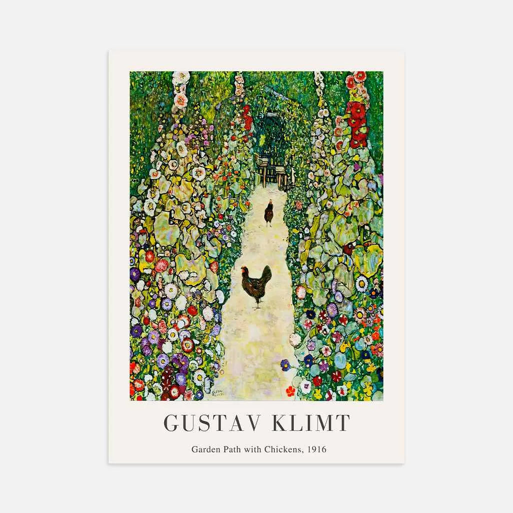 Gustav Klimt Plakat – Ścieżka ogrodowa z kurami (1916)