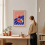 food art poster with lobster and cocktail in gallery wall setup