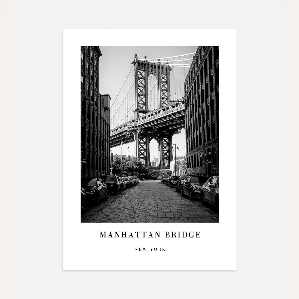 manhattan bridge brooklyn view poster wall art