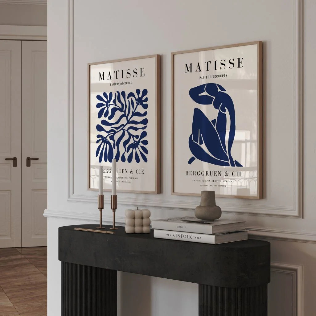 matisse blue poster set gallery wall modern abstract decor