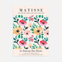 Matisse colorful garden poster with bold pink yellow red and green floral composition