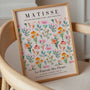 Matisse inspired floral watercolor poster displayed in gallery wall arrangement