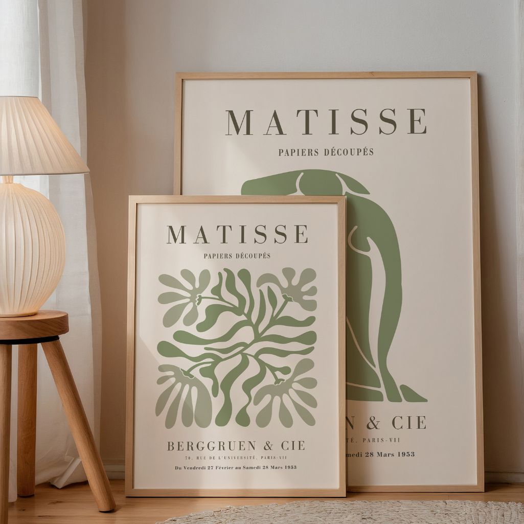 matisse green cut out poster set bedroom minimalist decor