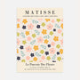 Matisse pastel meadows poster with soft floral composition in pink yellow mint and navy