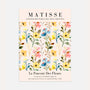 Matisse watercolour meadow poster with colorful floral pattern in pastel tones