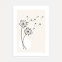 minimalist dandelion line art poster wall art