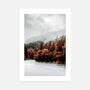 Misty autumn river poster landscape wall art
