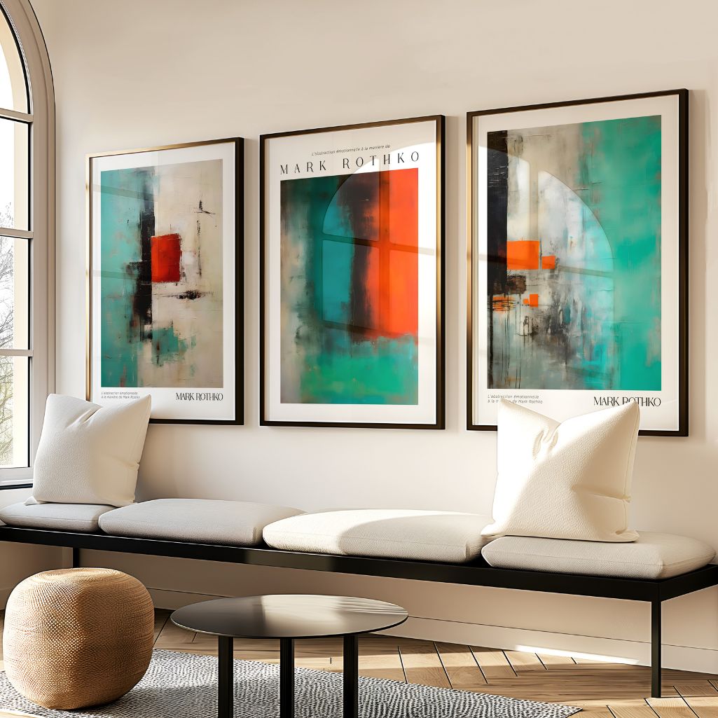 Minimalist abstract posters with soft blended color fields