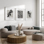 black beige botanical poster set modern wall art for home decor