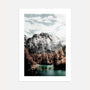 mountain lake poster emerald landscape wall art