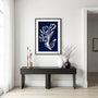 navy floral line art poster gallery wall modern decor