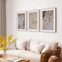 Neutral botanical wall art set of 3 for bedroom soft nature posters