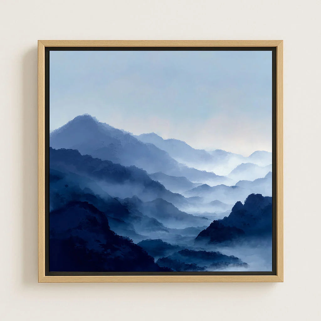 Obraz na płótnie w ramie – Niebieska dolina