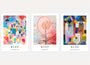 Paul Klee colorful abstract poster set of 3 with geometric shapes and Bauhaus style