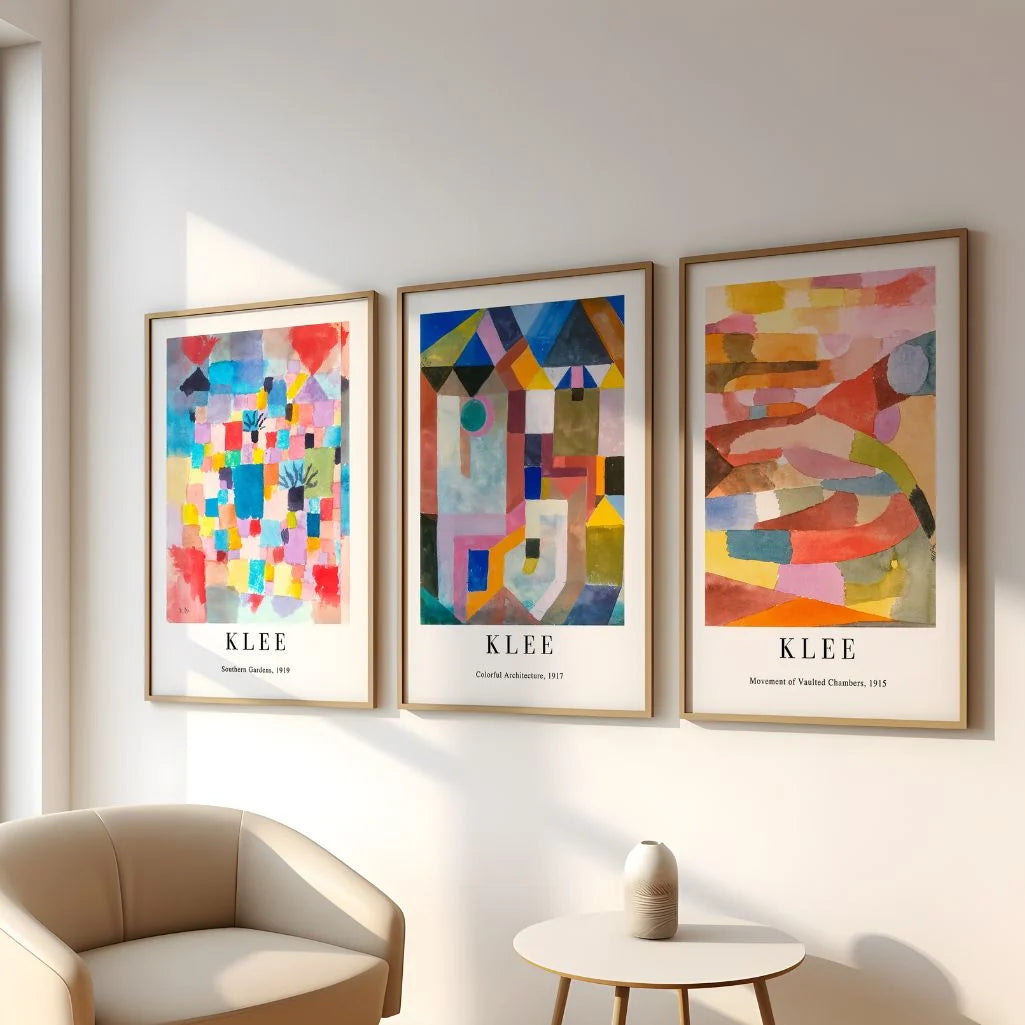 Paul Klee colorful abstract painting poster set for artistic interior decor