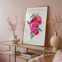 pink peony bouquet poster living room elegant romantic decor