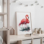 pink flamingo poster bedroom tropical wall art