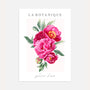  pink peony bouquet watercolour poster romantic floral wall art