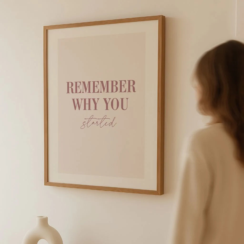 detail of clean typography on minimalist motivational poster