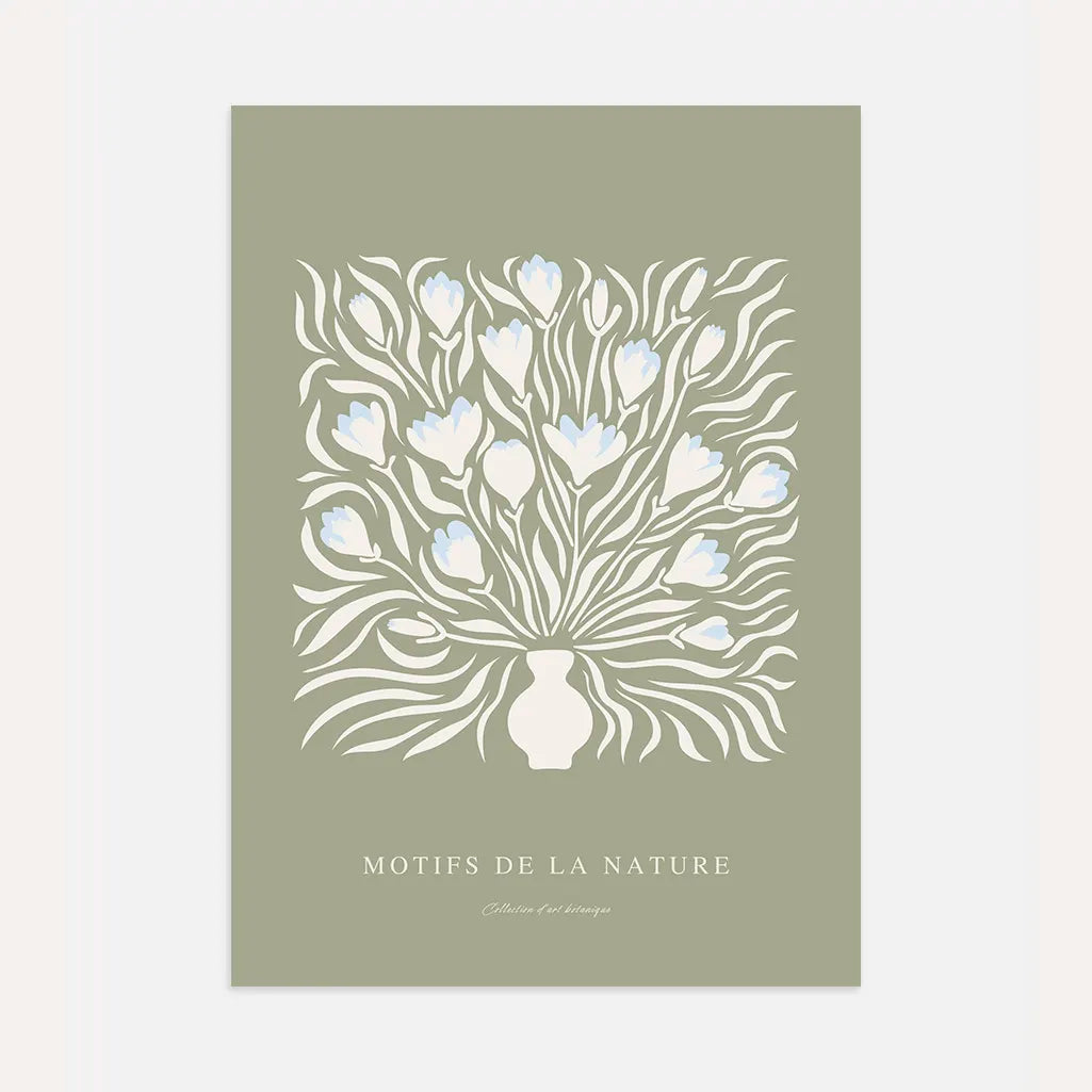 retro bouquet in vase poster botanical wall art
