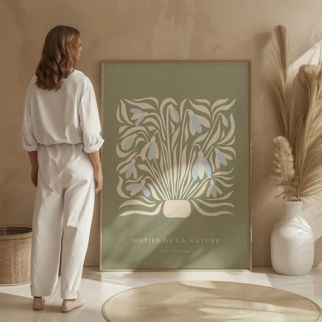 snowdrops poster kitchen olive botanical decor