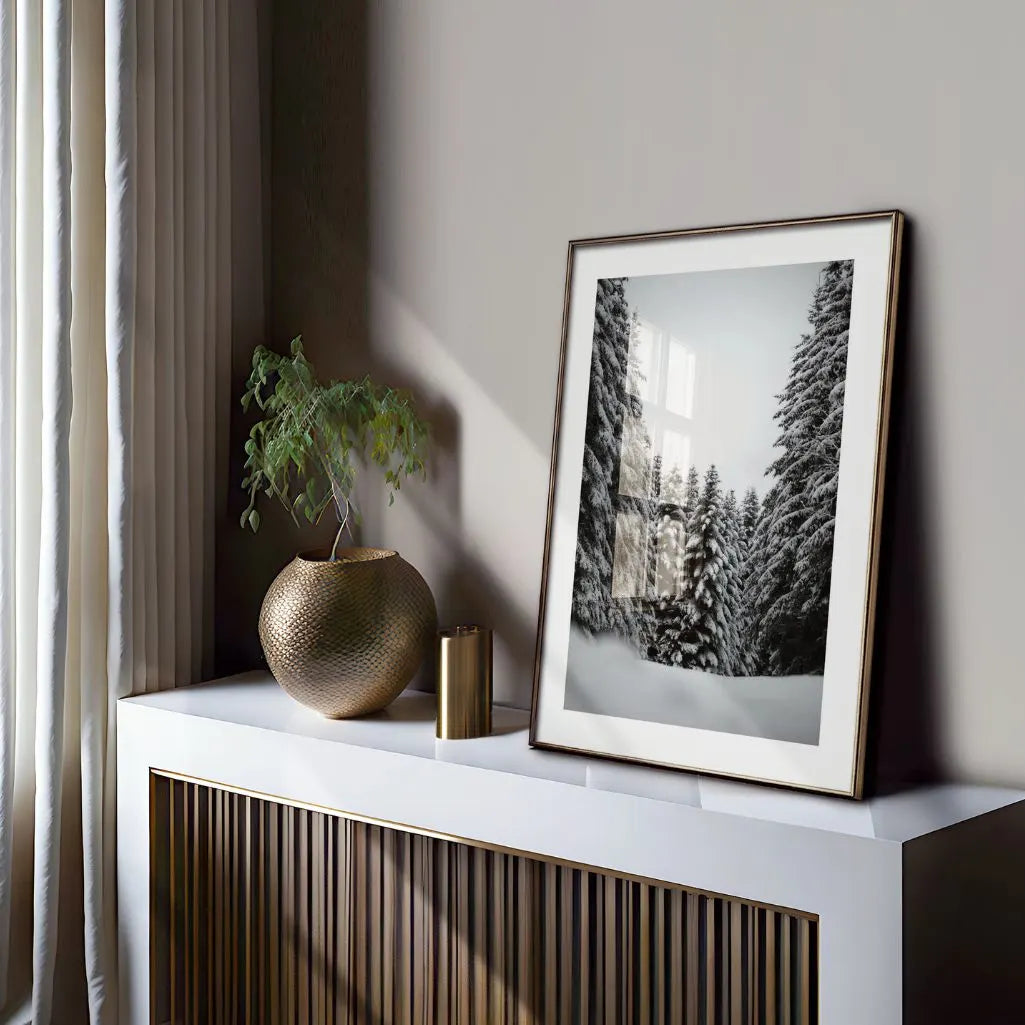 snowy forest wall art living room decor