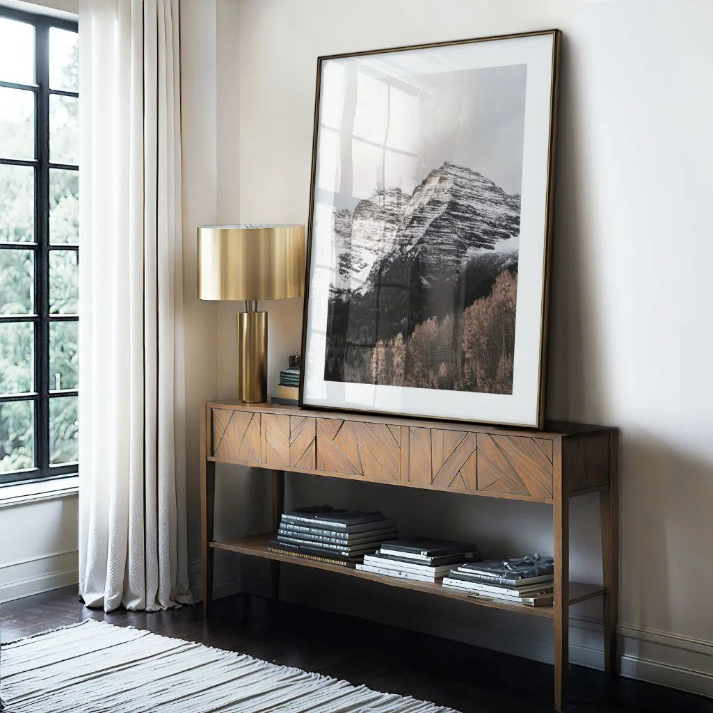 snowy mountain peak poster living room wall decor