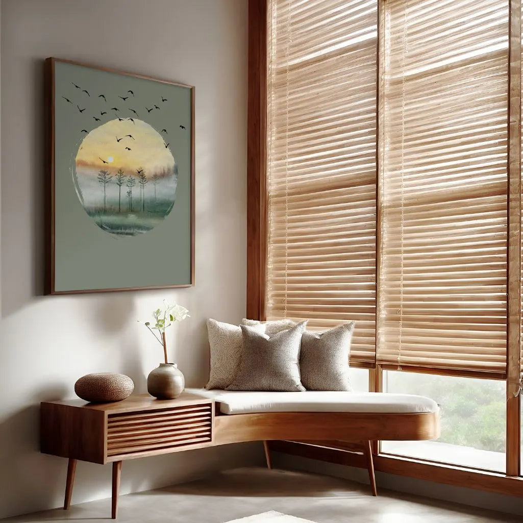 sunrise forest detail poster