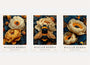 William Morris bee and flower poster set of 3 in gold and dark blue botanical wall art